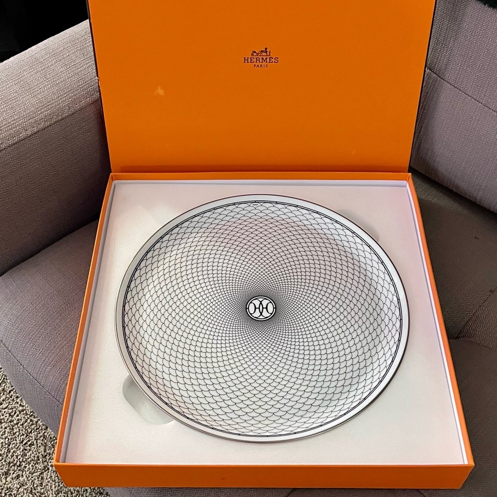 Hermes H Deco Tart Platter.